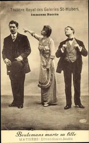 Ak Szene, Beulemans marie sa fille, Theatre Royal des Galeries St-Hubert