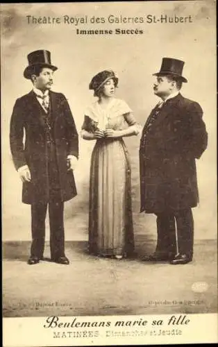 Ak Szene, Beulemans marie sa fille, Theatre Royal des Galeries St-Hubert