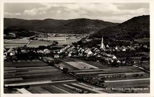 Ak Grießen im Klettgau Baden, Griessen, Amt Waldshut vom Flugzeug aus