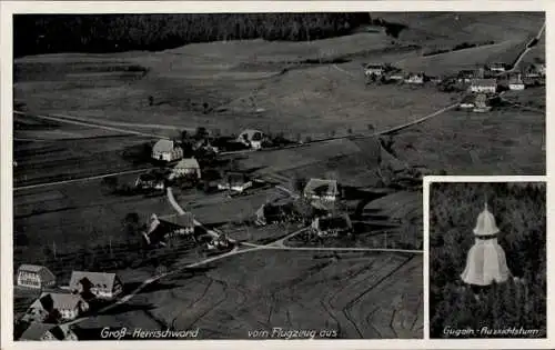 Ak Großherrischwand Herrischried am Hotzenwald, Fliegeraufnahme, Gugeln, Aussichtsturm