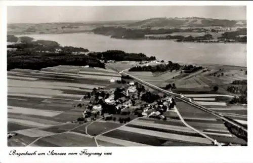 Ak Bayerbach am Simsee Baierbach Stephanskirchen Oberbayern, Fliegeraufnahme