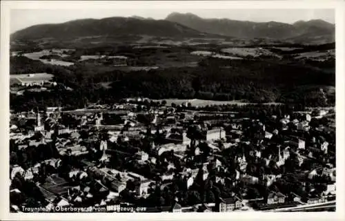 Ak Traunstein in Oberbayern,  Oberbayern vom Flugzeug aus