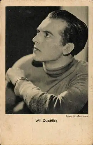 Ak Schauspieler Will Quadflieg, Profilansicht, Portrait