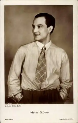 Ak Schauspieler und Opernregisseur Hans Stüwe, Portrait