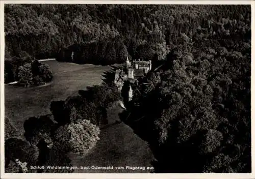 Ak Mörschenhardt Mudau im Odenwald Baden, Schloss Waldleiningen, Fliegeraufnahme