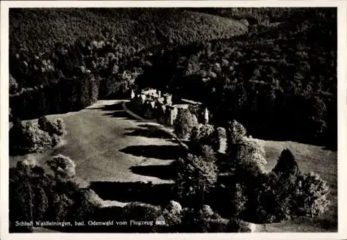 Ak Mörschenhardt Mudau im Odenwald Baden, Schloss Waldleiningen, Fliegeraufnahme