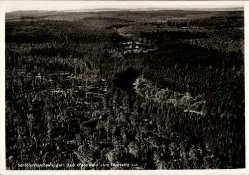 Ak Mörschenhardt Mudau im Odenwald Baden, Schloss Waldleiningen, Fliegeraufnahme