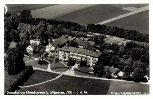 Ak Ebenhausen in Oberbayern, Fliegeraufnahme, Sanatorium