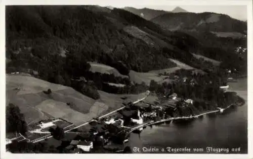 Ak St. Quirin Gmund am Tegernsee Oberbayern, Fliegeraufnahme