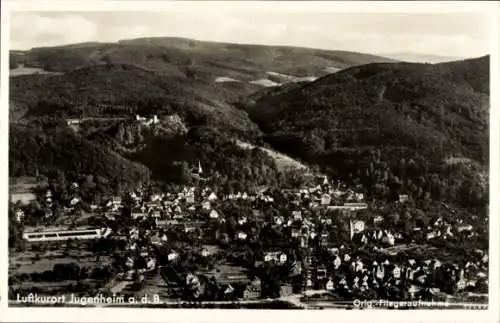 Ak Jugenheim an der Bergstrasse Hessen, Fliegeraufnahme