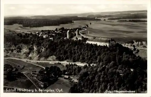 Ak Hirschberg Beilngries im Altmühltal Bayern, Schloss Hirschberg, Fliegeraufnahme