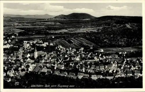 Ak Weilheim an der Teck Schwäbische Alb, Fliegeraufnahme