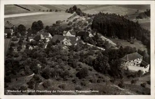 Ak Göppingen in Württemberg, Burg Hohenstaufen, Fliegeraufnahme, Wäscherhof mit Schloss