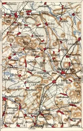 Landkarten Ak Königsbrück in der Oberlausitz, Krakau Sachsen, Laußnitz, Höckendorf