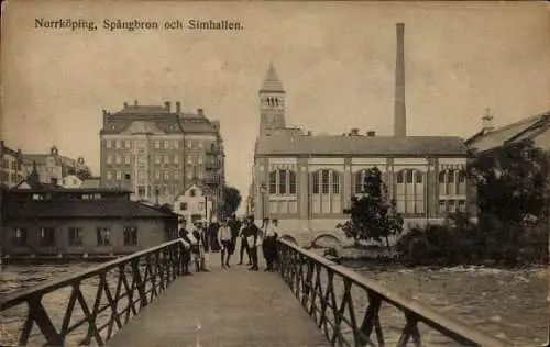 Ak Norrköping Schweden, Spångbron och Simhallen