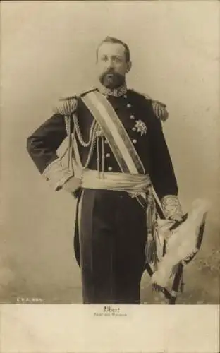 Ak Albert, Fürst von Monaco, Portrait in Uniform