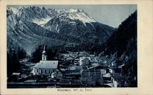 Ak Biberwier in Tirol, Totalansicht vom Ort, Alpenkamm