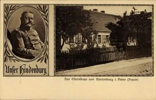 Ak Pniewy Pinne Posen, Elternhaus von Hindenburg