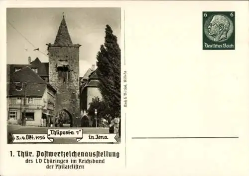 Ganzsachen Ak Jena, 1. Thür. Postwertzeichenausstellung Thüposta 1936