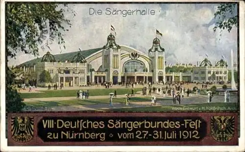 Künstler Ak Schmidt, Nürnberg in Mittelfranken Bayern, VIII. Deutsches Sängerbundesfest 1912