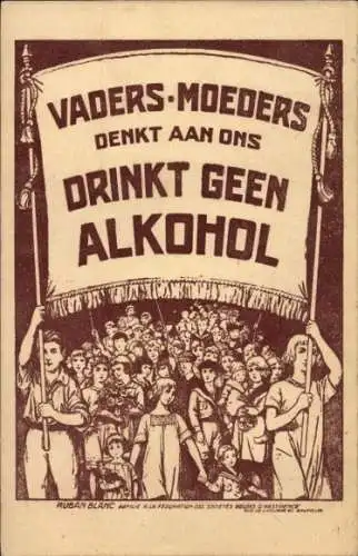 Ak Demonstrierende Menschen, Kampagne gegen Alkohol