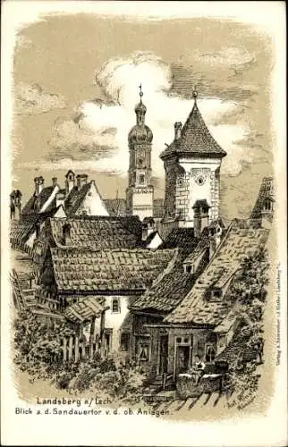 Ak Heidersbach Limbach in Baden, Blick a. d. Sandauerfor v. d. ob. Anlagen.