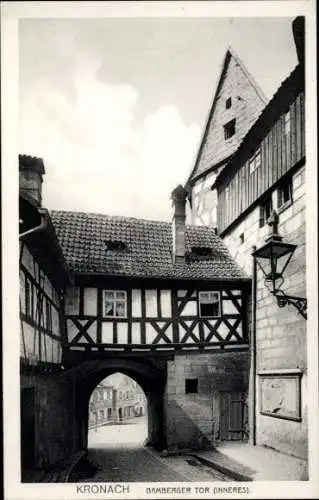 Ak Kronach in Oberfranken,  Bamberger Tor (Inneres)