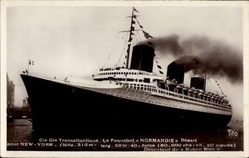 Ak Passagierschiff "Normandie", CGT