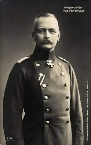 Ak General Erich von Falkenhayn, Chef des deutschen Generalstabes