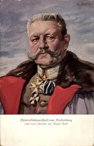 Künstler Ak Jank, Angelo, Generalfeldmarschall Paul von Hindenburg