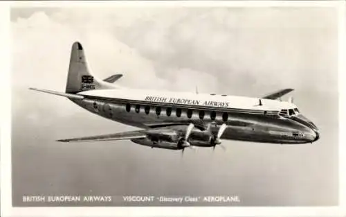 Ak Passagierflugzeug Viscount Discovery Class von British European Airways, G-AMOG