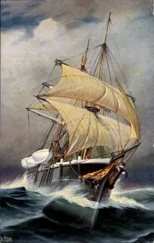 Künstler Ak Rave, Chr., Marine Galerie Nr. 14, Norwegisches Schnabelwalschiff