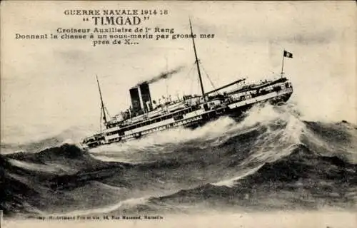 Ak Guerre Navale 1914, Duc d'Aumale, Croiseur Auxiliaire de 1er Rang