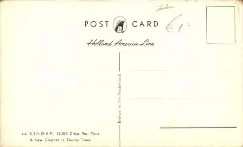 Ak Schiff Ryndam, Holland-America Line