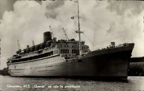 Ak Ijmuiden, Dampfer Oranje, Netherlands Steamship Co.