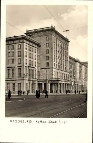 Ak Magdeburg an der Elbe, Café Stadt Prag