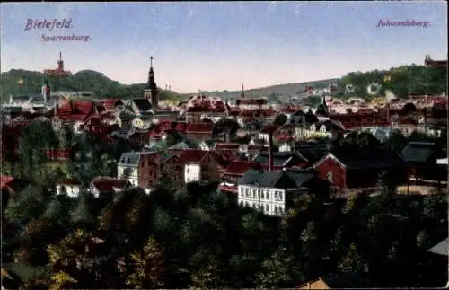 Ak Bielefeld, Johannistal, Sparrenburg, Panorama, Kirche, Jahannisberg,