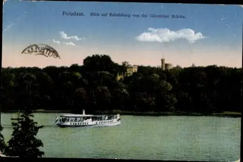 Ak Potsdam, Blick auf Babelsberg v. d. Glienicker Brücke