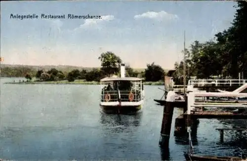 Ak Nedlitz Potsdam in Brandenburg, Anlegestelle Restaurant Römerschanze