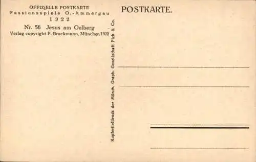 Ak Oberammergau in Oberbayern, Passionsspiele, Jesus am Oelberg