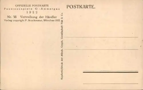 Ak Oberammergau in Oberbayern, Passionsspiele, Vertreibung der Händler