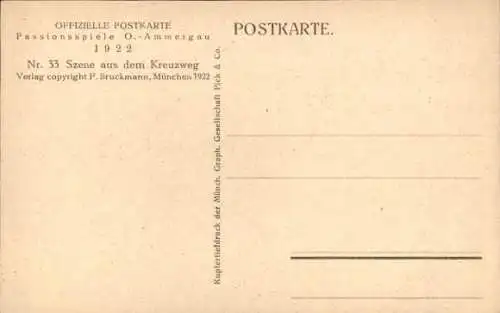 Ak Oberammergau in Oberbayern, Passionsspiele 1922, Szene aus dem Kreuzweg
