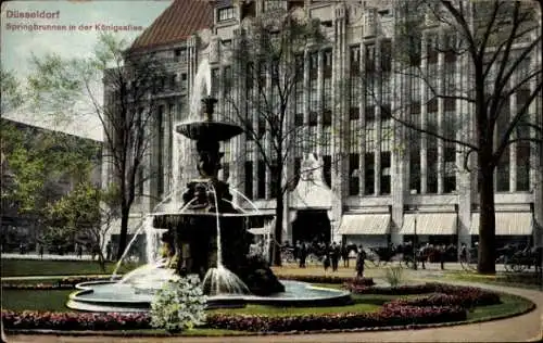 Ak Düsseldorf am Rhein, Springbrunnen in der Königsallee