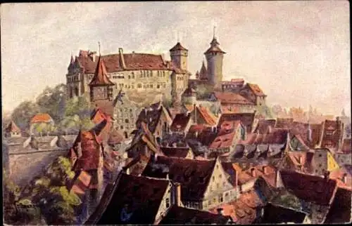 Künstler Ak Sollmann, Nürnberg, Burg von Süden gesehen