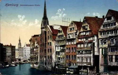 Ak Hamburg Mitte Altstadt, Deichstraßen-Fleth