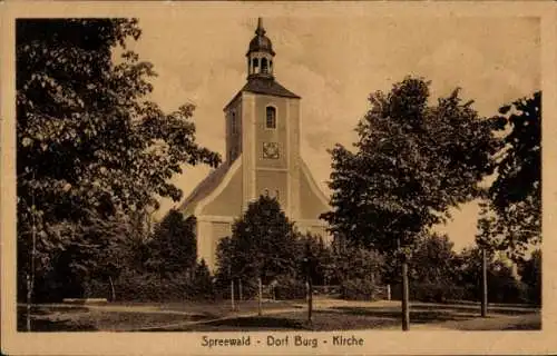 Ak Burg im Spreewald, Spreewald Dorf Burg - Kirche