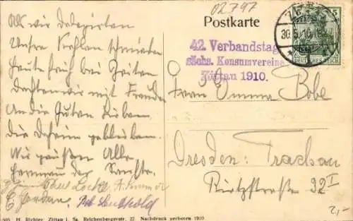 Ak Oybin in der Oberlausitz, Blick zum Berg Oybin, Teilansicht vom Ort