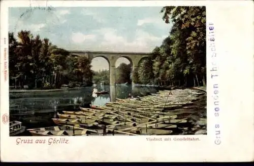 Ak Görlitz in der Lausitz, Viaduct mit Gondelfahrt