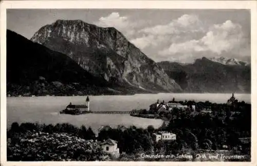 Ak Gmund am Tegernsee Oberbayern, Panorama, Schloss, Traunstein