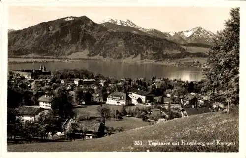 Ak Tegernsee in Oberbayern, Ortsansicht, Hirschberg und Kampen